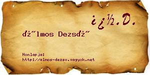 Álmos Dezső névjegykártya