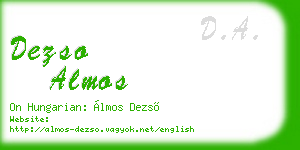 dezso almos business card