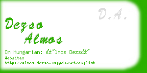 dezso almos business card